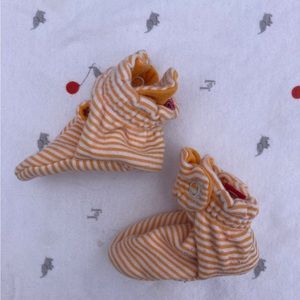 Orange/White Stripe Zutano Booties